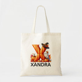 Personlig Monogrammed Halloween Tote Bag Tygkasse