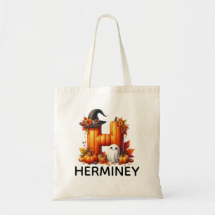 Personlig Monogrammed Halloween Tote Bag Tygkasse