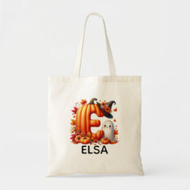 Personlig Monogrammed Halloween Tote Bag Tygkasse