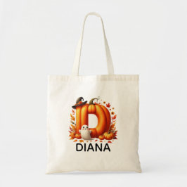Personlig Monogrammed Halloween Tote Bag Tygkasse