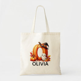 Personlig Monogrammed Halloween Tote Bag Tygkasse
