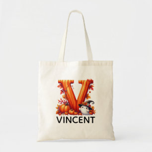 Personlig Monogrammed Halloween Tote Bag Tygkasse