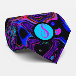 Personlig Monogrammed Lila och svart Slips