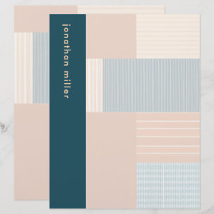 Personlig Monogrammed Modern Art Stationery Brevhuvud