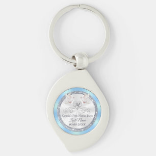 Personlig Monogrammed Möhippa Gifts för Bride Swirl Silverfärgad Nyckelring