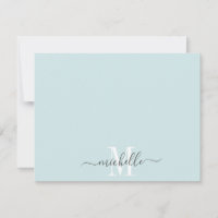 Personlig Monogrammed Pastel Blue White Script