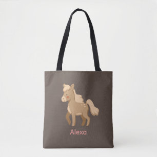 Personlig Monogrammed Pony Horse Girl Tygkasse