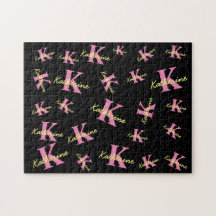 Personlig Monogrammed svart modern