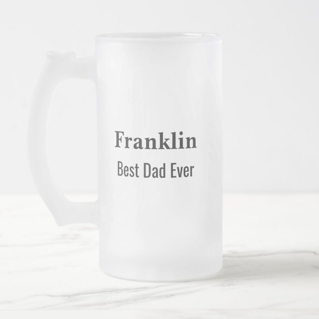 Personlig Monogrammerad Bästa Pappa Någonsin  Frostat Ölglas (Vänster)