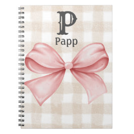 Personlig monogrammerad gingham coquette-slöja anteckningsbok