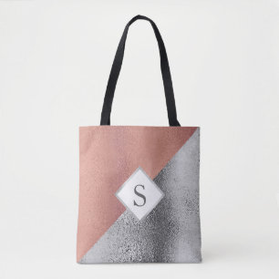 Personlig monogrammetallisk roséguld silver tygkasse