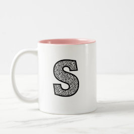 Personlig monogrammugge Minimalistisk bokstav O Pa Två-Tonad Mugg