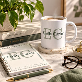 Personlig monogramnamn Elegant kaffe Kaffemugg