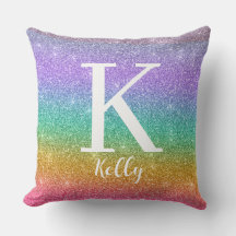 Personlig monogramnamn Falskt glitter Färgglatt