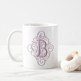 Personlig monogramprydnad med sväng kaffemugg