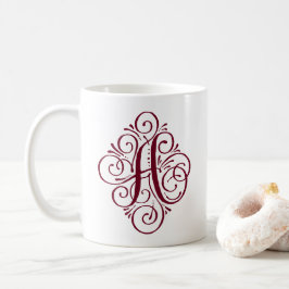 Personlig monogramprydnad med svängiga former kaffemugg
