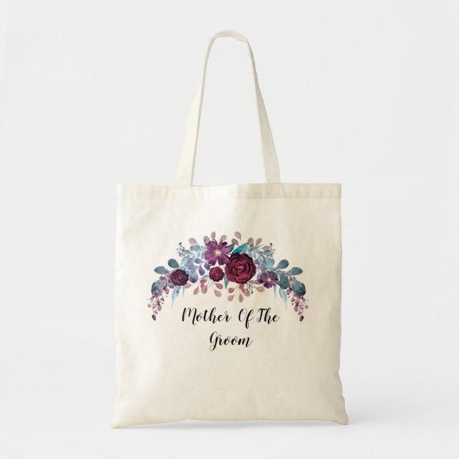 Personlig monogramtext vattenfärg blomma flora tygkasse (Framsidan)