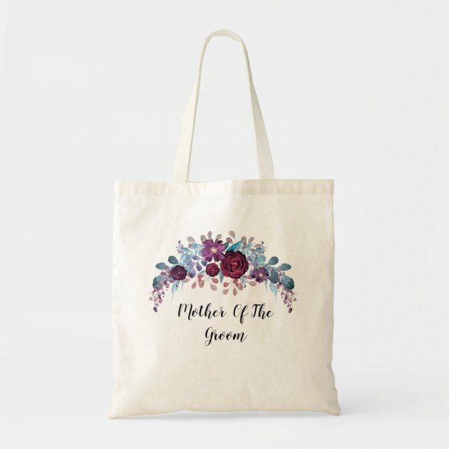 Personlig monogramtext vattenfärg blomma flora tygkasse (Framsidan)