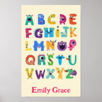 Personlig Monster ABC Fånig Alphabet Monsters