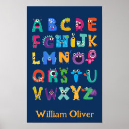 Personlig Monster ABC Fånig Alphabet Monsters Poster