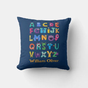 Personlig Monster ABC Fånig Monsters Alphabet Kudde
