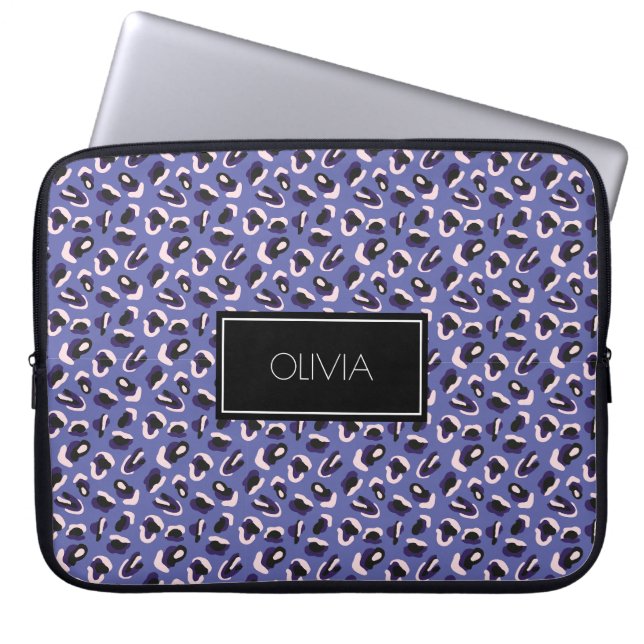 Personlig Mönster för Bright Lila Animal Print Laptop Fodral (Framsidan)