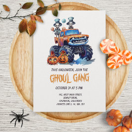 Personlig Monster Truck Halloweenfest Inbjudningar