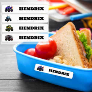 Personlig Monster Truck Skolnamn Klistermärke