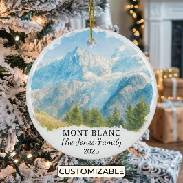 Personlig Mont Blanc Ornament, Frankrike Julgransprydnad Keramik