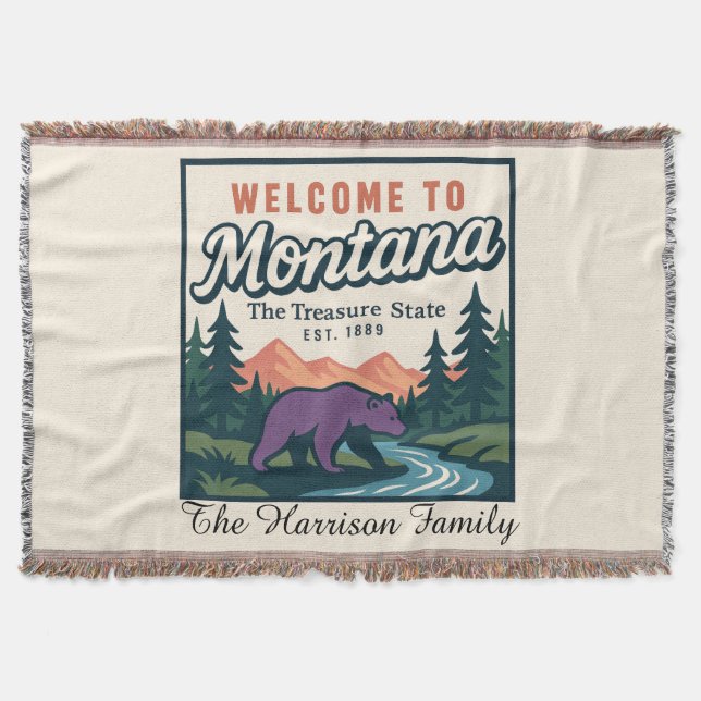 Personlig Montana kastfilt Filt (Framsidan)