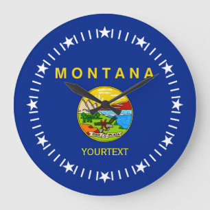 Personlig Montana Statlig flagga Design på en Stor Klocka