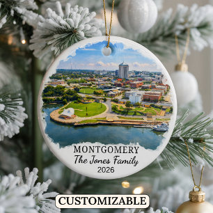 Personlig Montgomery-ornament, Anpassad Alabama Julgransprydnad Keramik