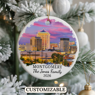 Personlig Montgomery-ornament, Anpassad Alabama Julgransprydnad Keramik