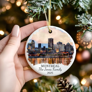 Personlig Montreal Ornament, Canada Gift Julgransprydnad Keramik