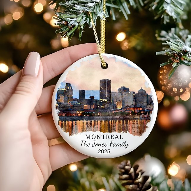 Personlig Montreal Ornament, Canada Gift Julgransprydnad Keramik (Skapare uppladdad)