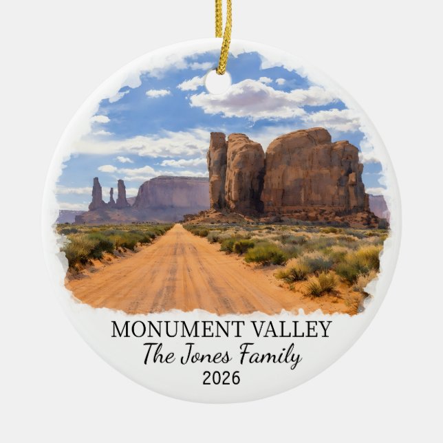 Personlig Monument Valley Navajo Tribal Park Julgransprydnad Keramik (Framsidan)