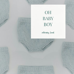 Personlig Moody Blågrön Baby Boy Shower Pappersservett