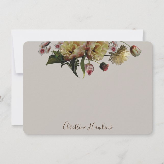 Personlig Moody Elegant, Blommigt för Wildblomma Anteckningskort (Framsida)