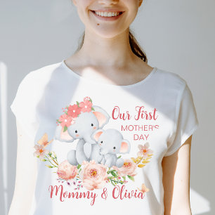 Personlig Mor Baby Första Mors dag T Shirt