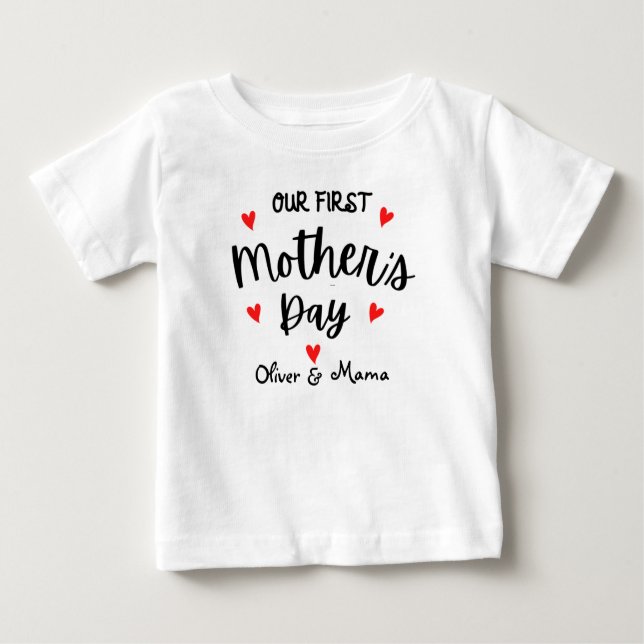 Personlig Mor Baby / Mors dag T-Shirt (Framsida)