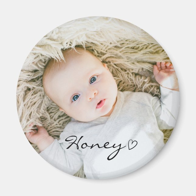 personlig mor-dagspresent, baby-foto på Anpassning Magnet (Framsidan)