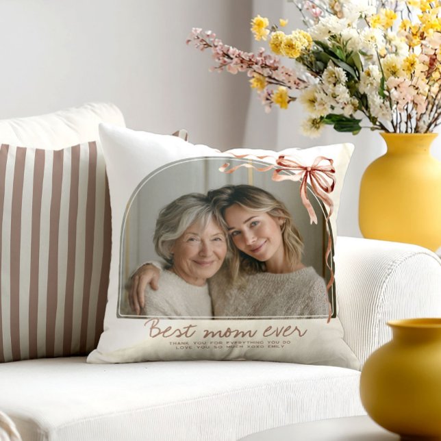 Personlig mor-dagspresent Bästa mamma någonsin Bei Kudde (Skapare uppladdad)