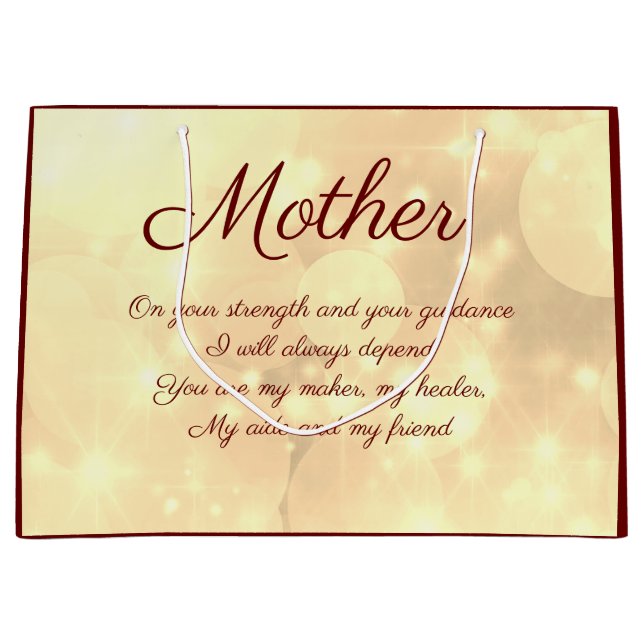 Personlig Mor Gift Bag med underbar Dikt (Framsidan)