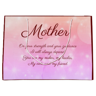 Personlig Mor Gift Bag med underbar Dikt