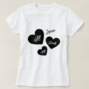 Personlig Mor Hearts Black & White T Shirt