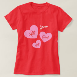 Personlig Mor Hearts Red T Shirt