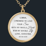 Personlig Mor i Groom Gift från Bride Guldpläterat Halsband<br><div class="desc">Vackra och klassiska gåvor till Mor i GROOM från Bride personlig med Mor i Grooms namn,  Brides namn och bröllop</div>