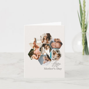 Personlig MOR mamma-dagspresent med fotokollage Kort