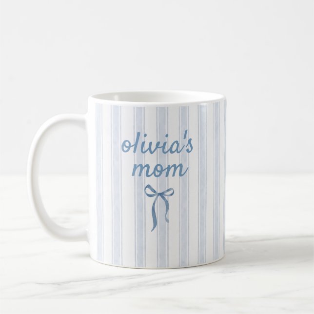 Personlig mor med anpassat barns namn morpresent kaffemugg (Vänster)