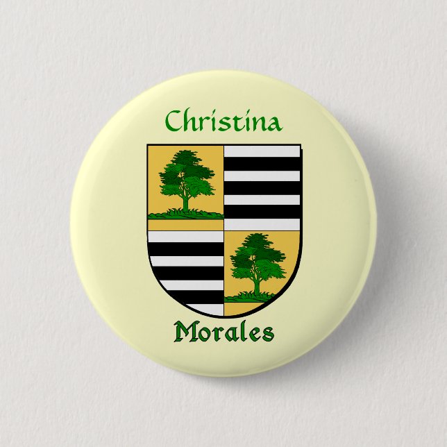 Personlig Morales Historical Shield Knapp (Framsida)